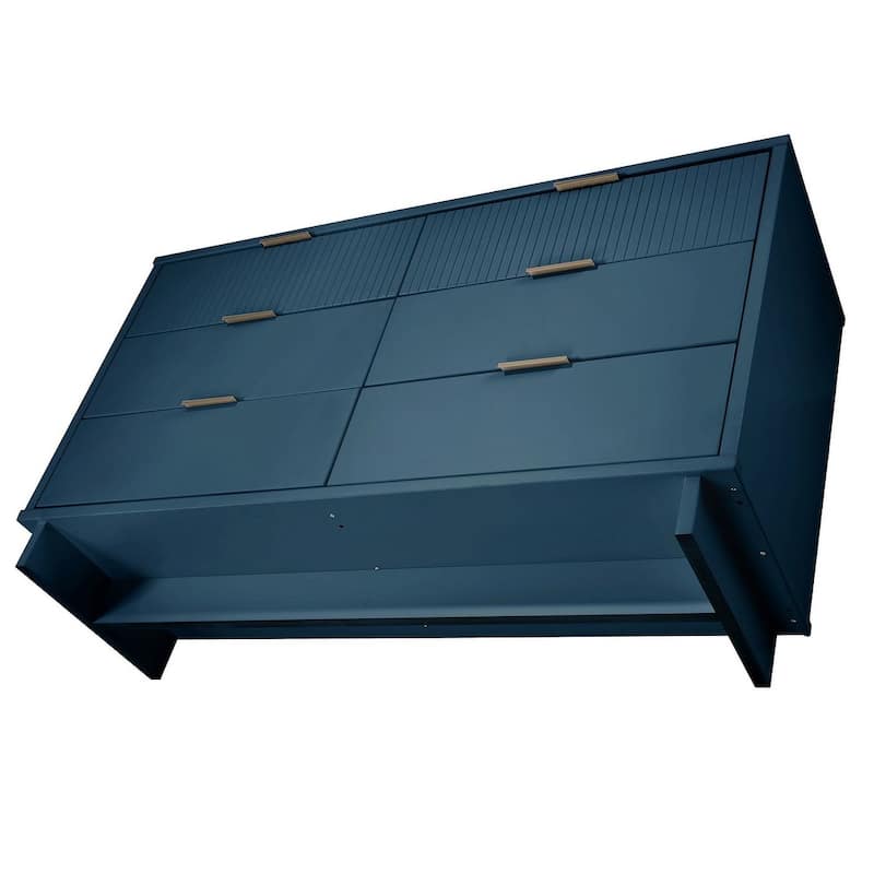 Manhattan Comfort Granville 55.07" Modern Double Wide 6 Drawer Dresser