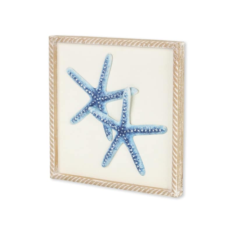 Coralia Blue Metal Starfish Relief Wall Art