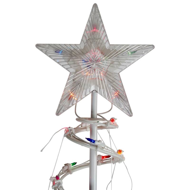 Set of 2 Lighted Outdoor Spiral Christmas Cone Trees 4' 6'