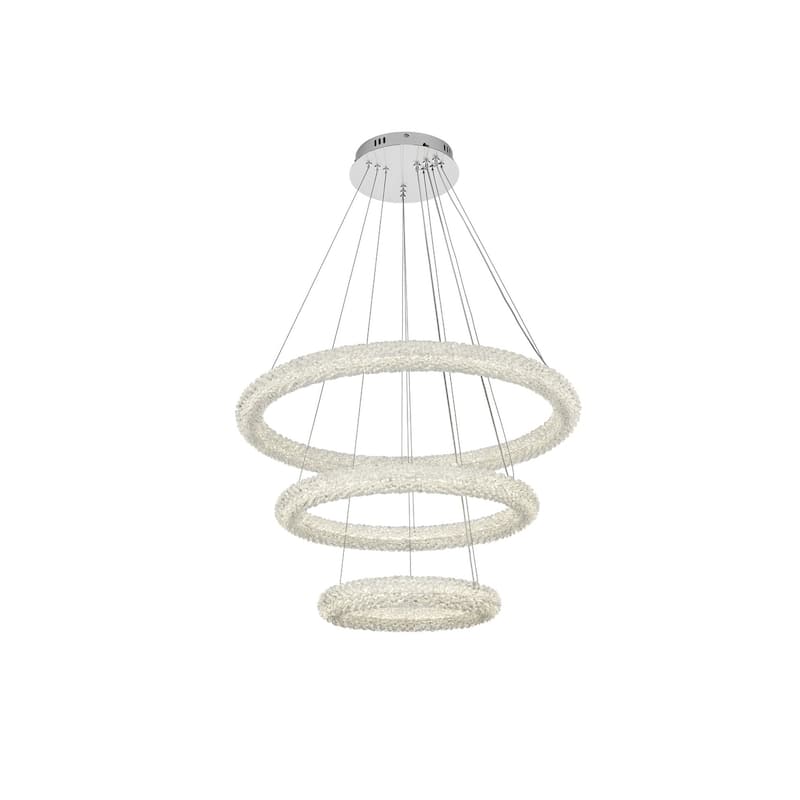 Elegant Lighting 3800G3L Bowen 32" Wide LED Crystal Ring Chandelier -