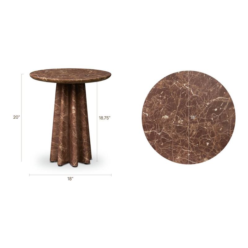 Folda Sculpted Concrete Pedestal Side Table