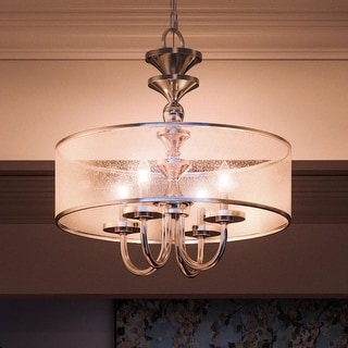 Luxury Cosmopolitan Chandelier, 20"H x 22"W, with Traditional Style, Polished Nickel, by Urban Ambiance - 20H x 22W x Dep