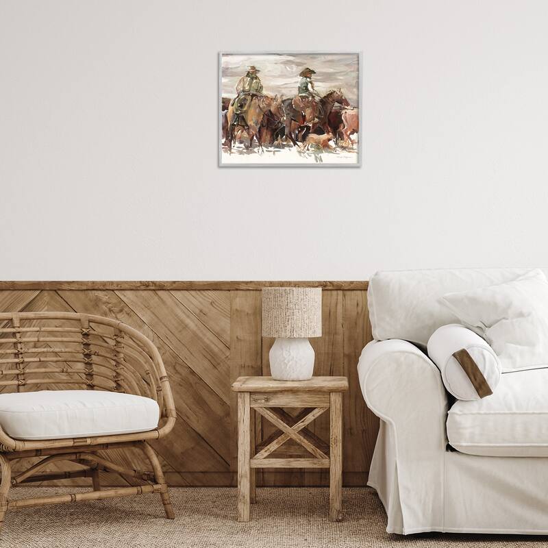 Stupell Round Up Cowboys Framed Giclee Art Design By Marilyn Hageman