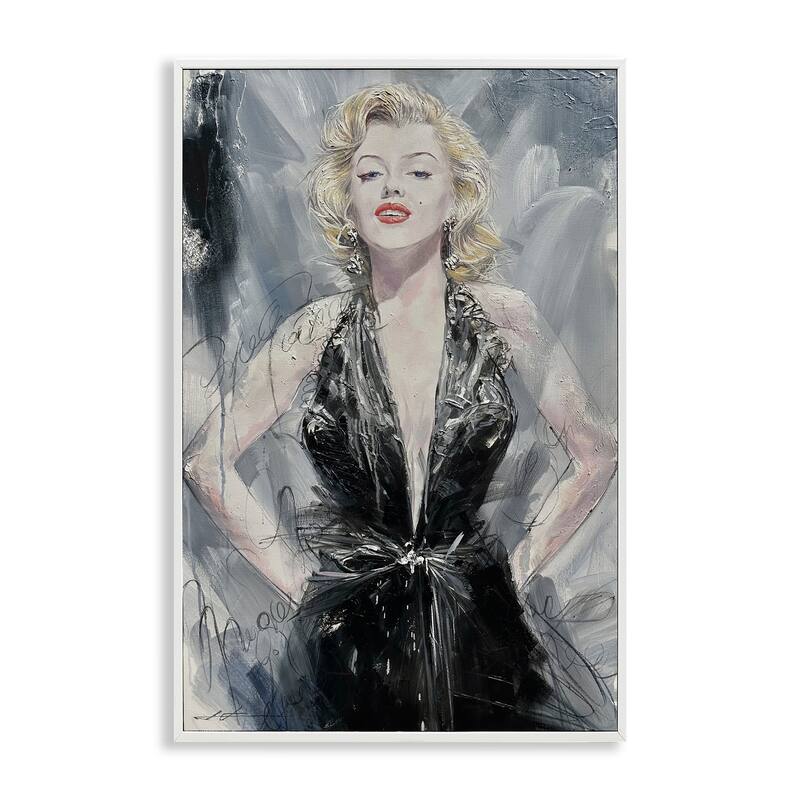 Stupell Classic Stylish Marilyn Framed Giclee Art Design By Lucille Lee - 12 x 18 - White