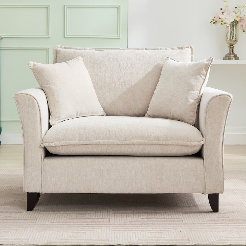 Oversized Chenille Armchair for Ultimate Comfort and Style by Harper & Bright Designs