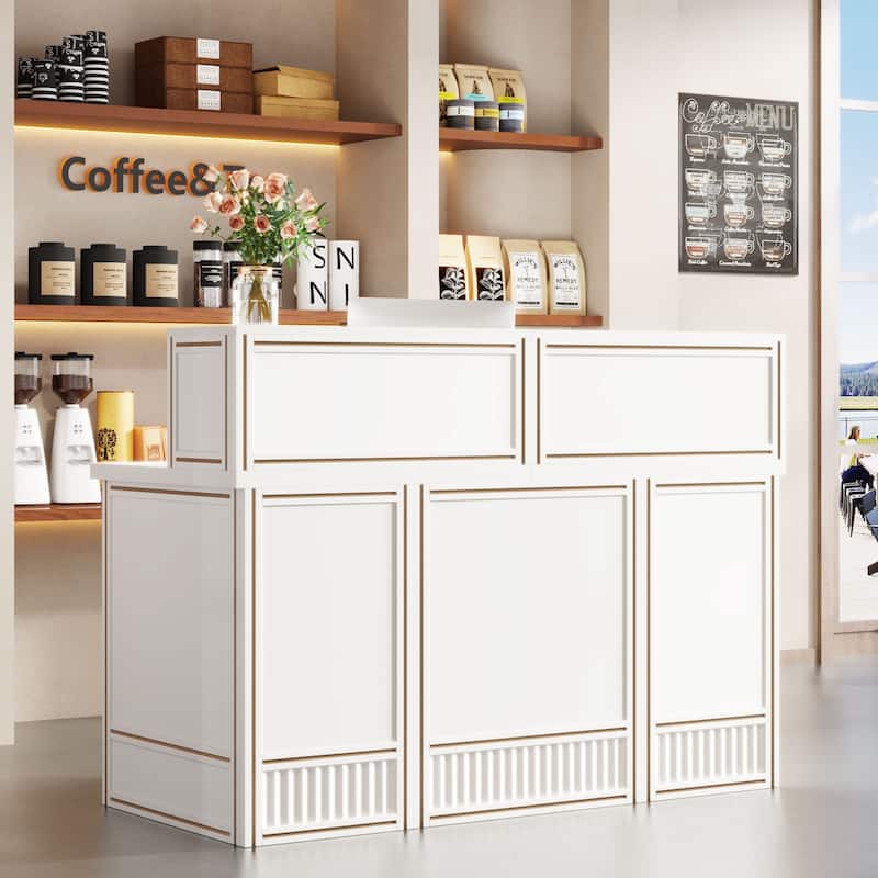 Modern Reception Desk with Counter,Front Desk Receptionist Desk ,Checkout Counter