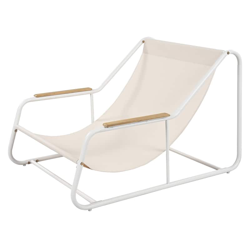 Outdoor Chaise Lounge Set of 3 with Cushion, Patio Lounge Chair Recliner with Acacia Side Table