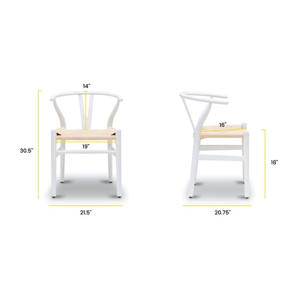 Poly Bark Weave Chairs Solid Wood Frame Set of 2 On Sale Bed Bath Beyond 19622229