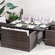 preview thumbnail 13 of 16, 7-Piece Patio Wicker Sofa Set with Aluminum Firepit Dining Table