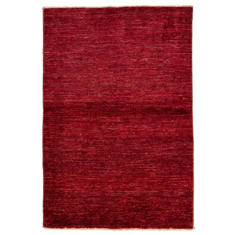ECARPETGALLERY Hand-knotted Finest Peshawar Ziegler Red Wool Rug - 3'10 x 4'10
