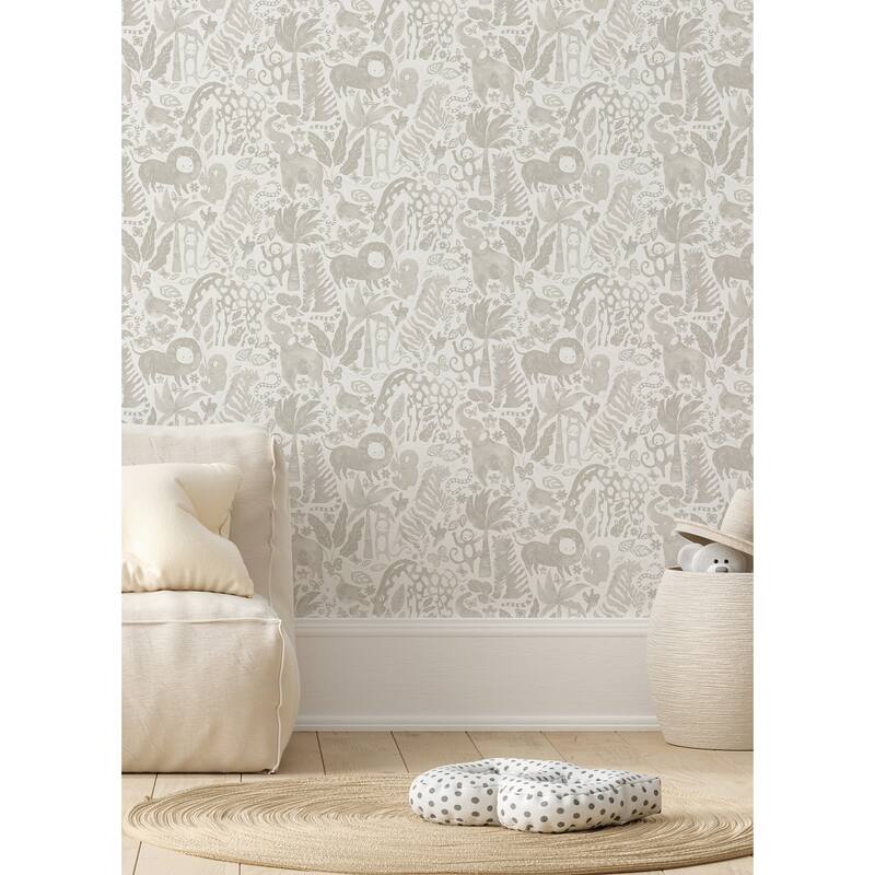 NuWallpaper Sweet Safari Taupe Peel & Stick Wallpaper