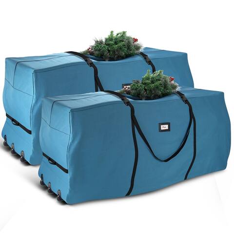 StorageBud Waterproof Christmas Tree Storage Bag for Holiday - Artificial Christmas Tree Box with Handles & Sleek Dual Zipper