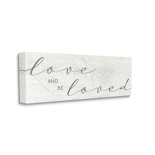 Stupell Love And Be Loved Phrase Charming Cursive Text Canvas Wall Art ...
