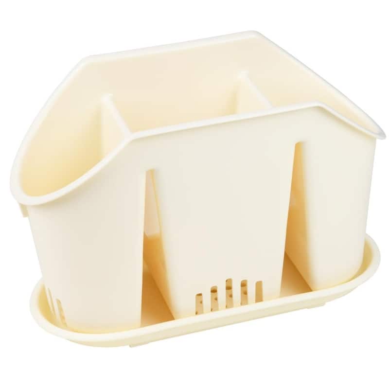 YBM Home Multipurpose Cutlery Utensil Drying Rack and Storage Holder, 38-1227 - Ivory