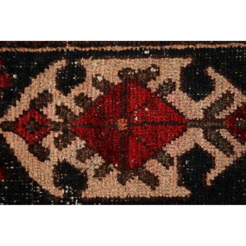 Geometric Bakhtiari Persian Vintage Area Rug Handmade Wool Carpet - 5'6" x 9'10"