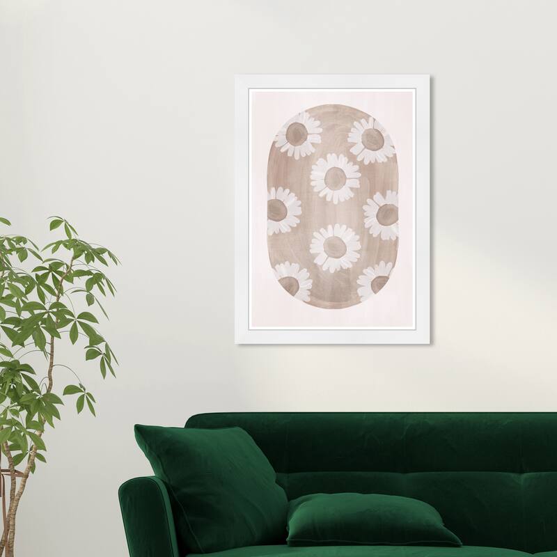 Wynwood Studio Faded Floral Framed Boho Floral 1 Piece Canvas Wall Art