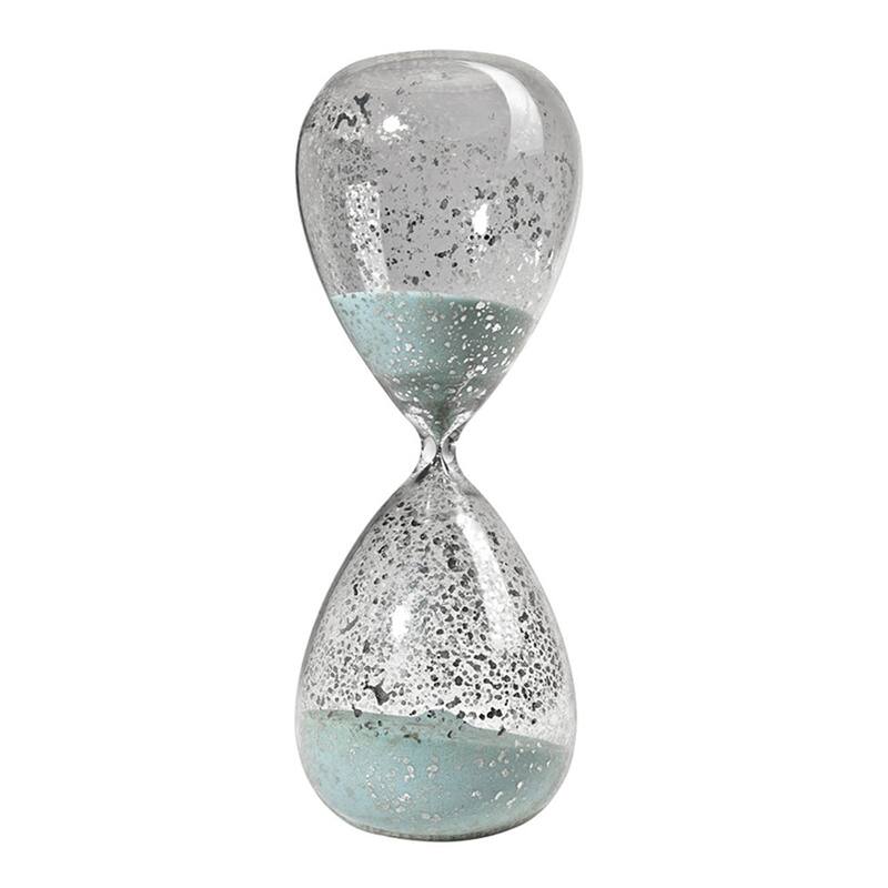 10" Peleus 60-Minute Silvered Hourglass, Jade Sand