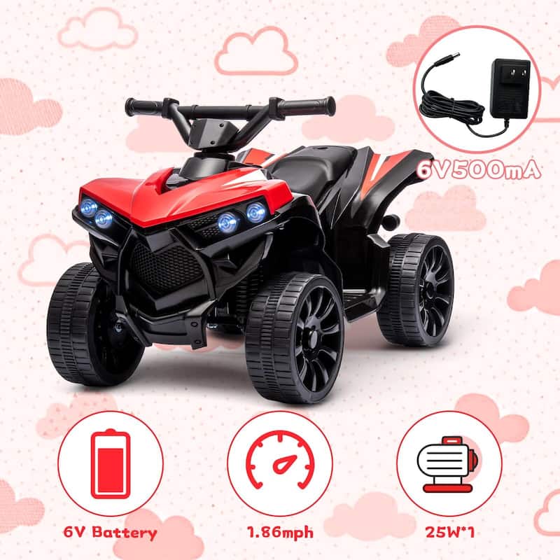 6V Kids ATV, 4 Wheeler Quad Electric Vehicles