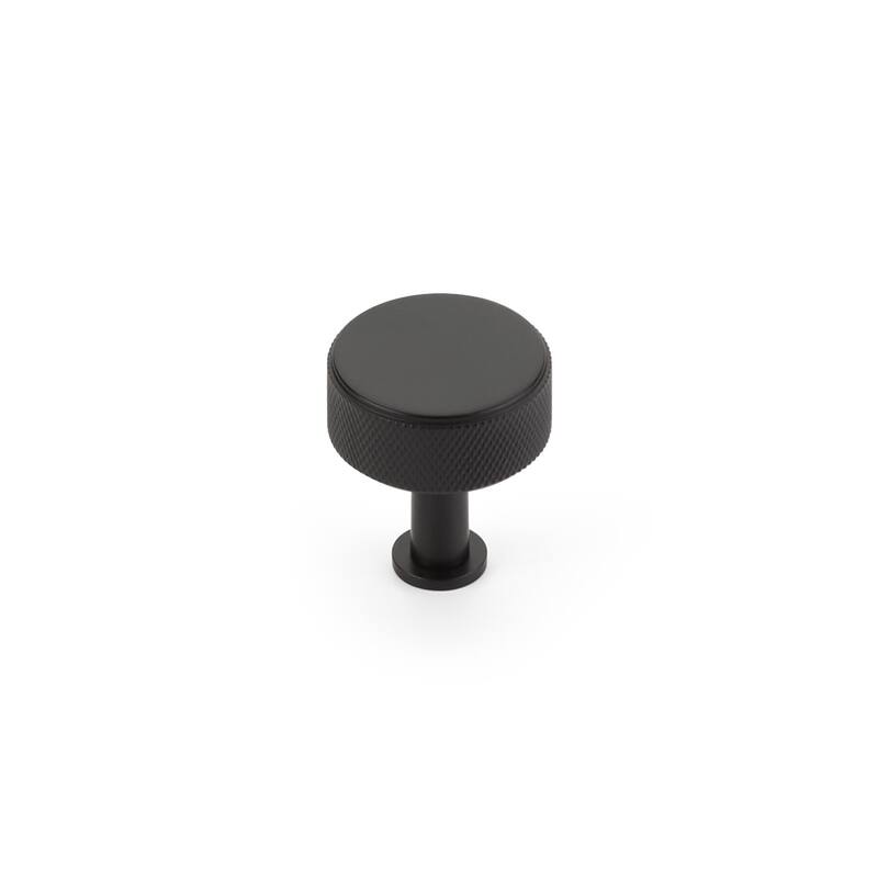 Schaub and Company Pub House 1-1/4" Mushroom Round Flat Diamond - Matte Black