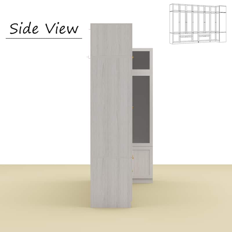 Modular Modern Glass Door Wardrobe:Storage Closet Solution Armoire