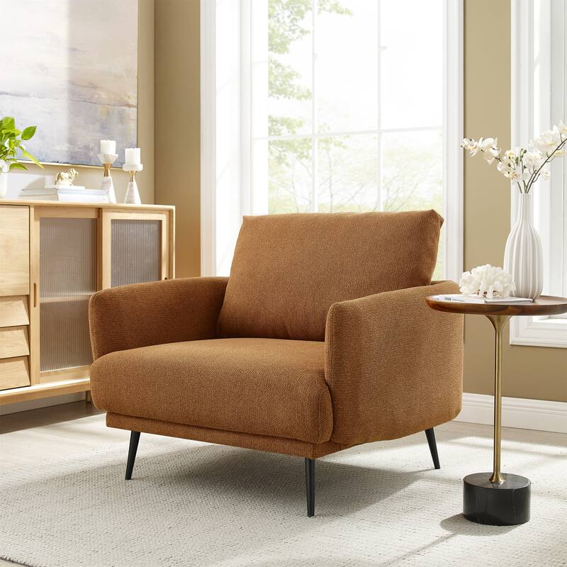 Karaka 37.5"W Oversized Armchair Leisure Sofa Accent Chair - Caramel