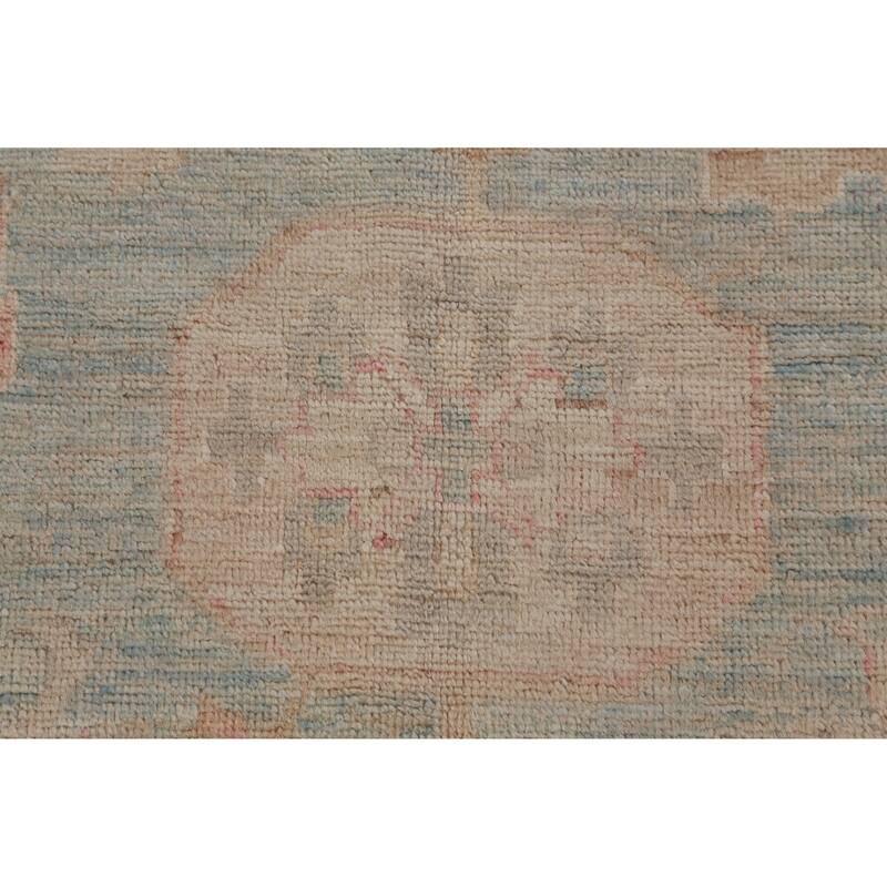 Hand Knotted Oriental 100% Wool Carpet Transitional All-Over Navy Blue & Blues Oushak Area Rug - 13' 7'' X 9' 10''
