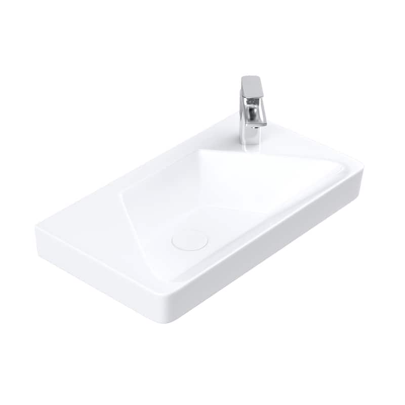 WS Bath Collections Luxury 49L Luxury 19-5/16" Rectangular Ceramic - Glossy White