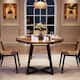 Small Dining Table for 4, 31.5 Inches Industrial Dinner Table with Metal Base