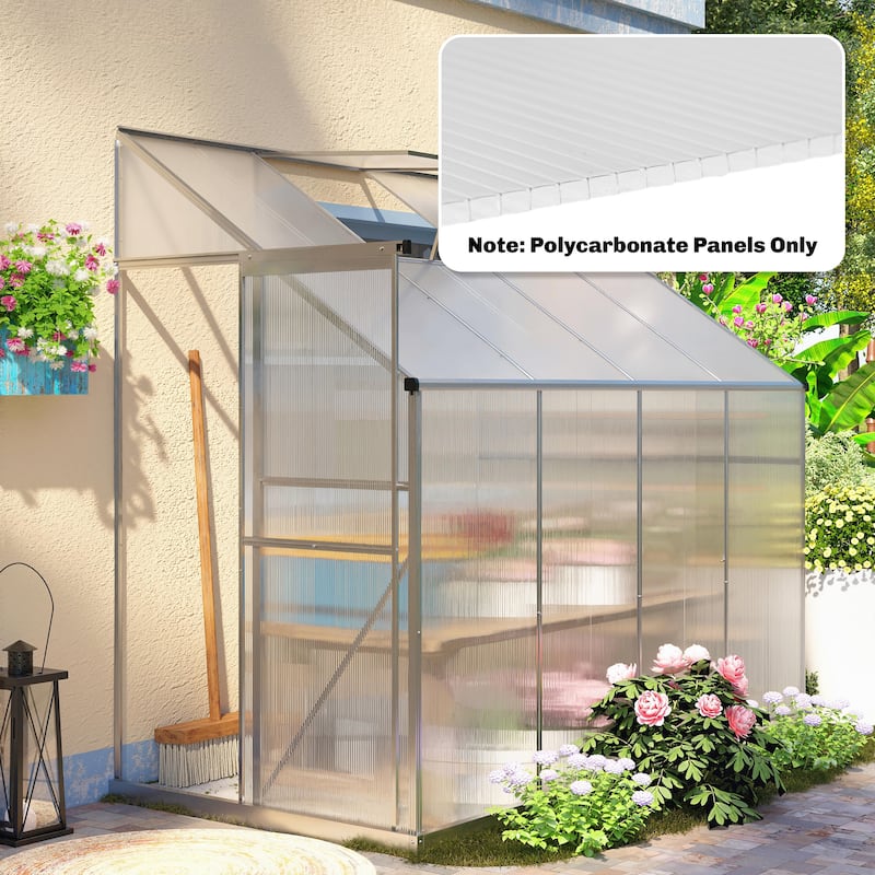 Outsunny 10 Pack Polycarbonate Greenhouse Panels, 47.2" x 23.6" x 0.2" Twin-Wall Polycarbonate Panels - Metal