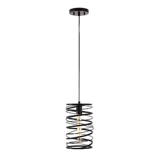 Skylar 7.25" 1-Light Modern Contemporary Iron Spiral LED Pendant, by JONATHAN Y