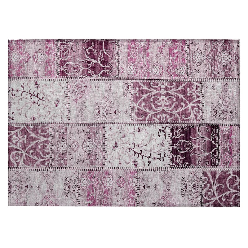 Alvave Patchwork Weather Resistant Blended Style Outdoor Rug