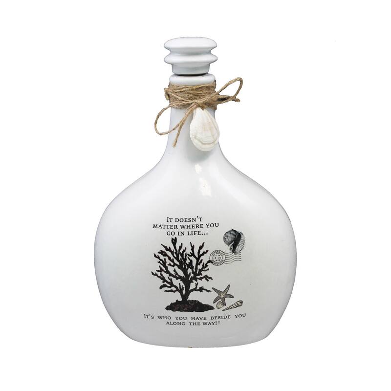 White Ceramic Jug with Tree