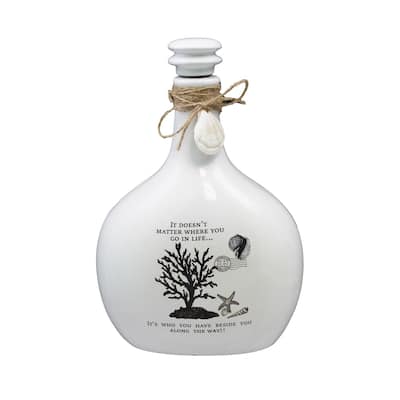White Ceramic Jug with Tree