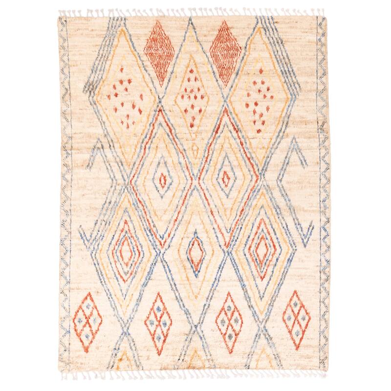ECARPETGALLERY Hand-knotted Pak Finest Marrakesh Cream Wool Rug - 5'0 x 6'8
