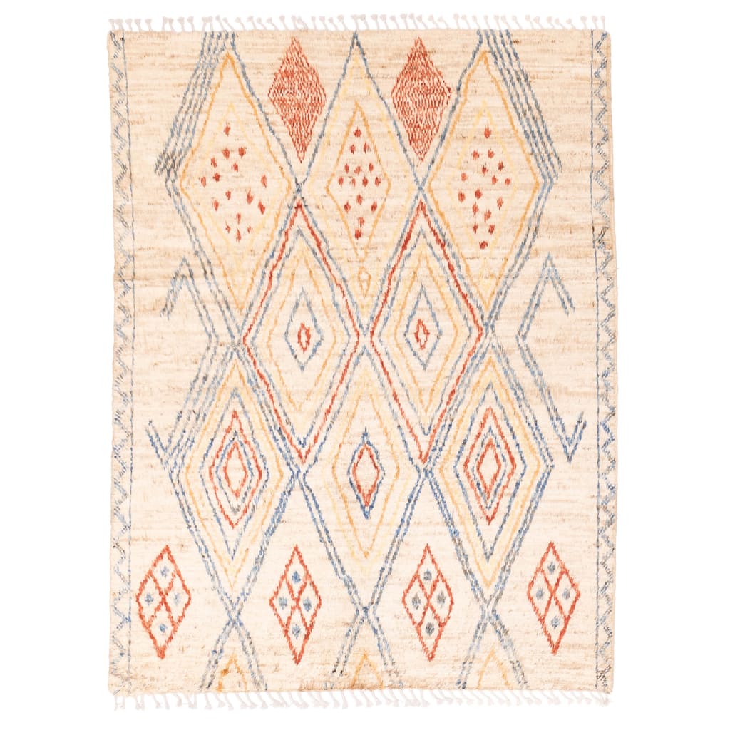ECARPETGALLERY Hand-knotted Pak Finest Marrakesh Cream Wool Rug - 5'0 x 6'8