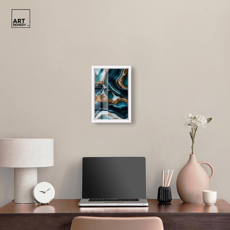 Teal Tectonic II Shadowbox by Art Remedy