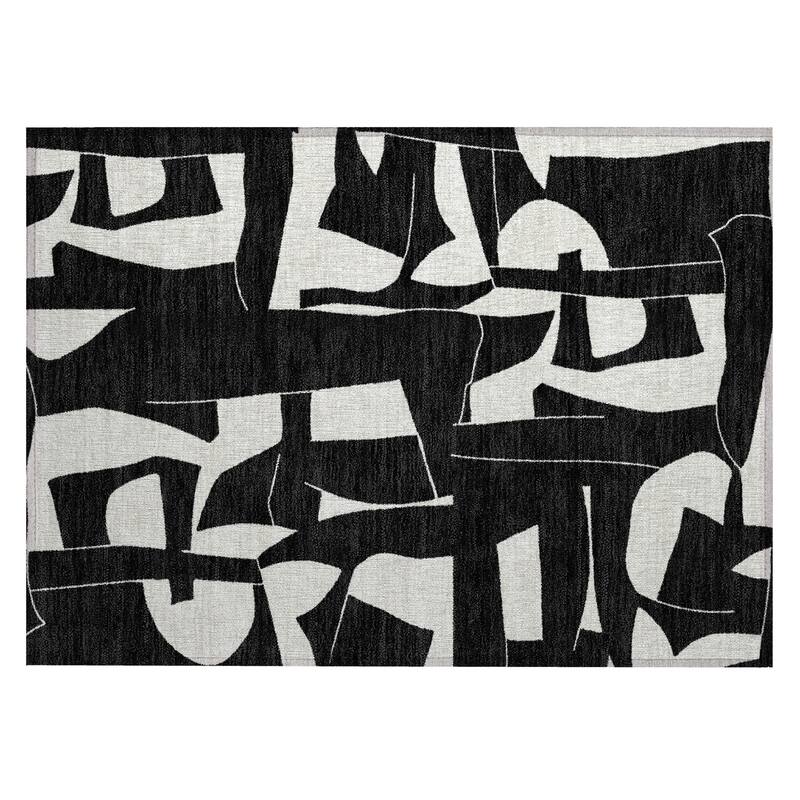 Machine Washable Indoor/ Outdoor Modern Creede Chantille Rug