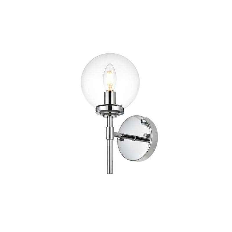 Inzo 1 Light Black and Clear Bath Sconce