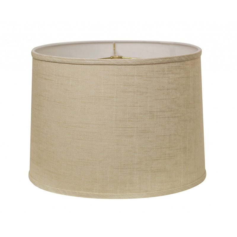 HomeRoots 17" Light Wheat Throwback Drum Linen Lampshade - 17