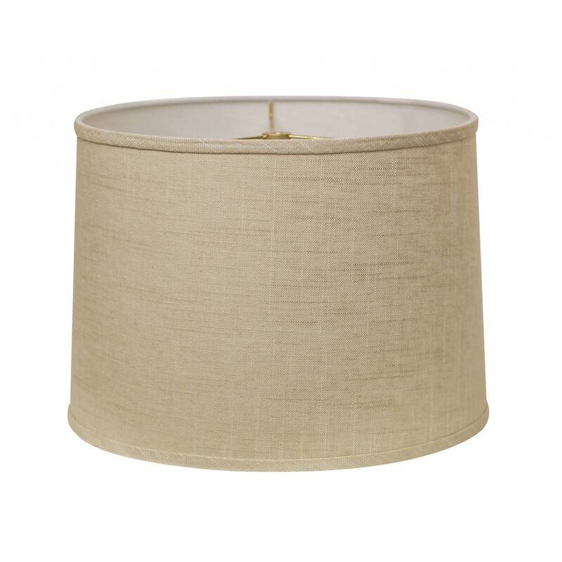 HomeRoots14" Light Wheat Throwback Drum Linen Lampshade - 14