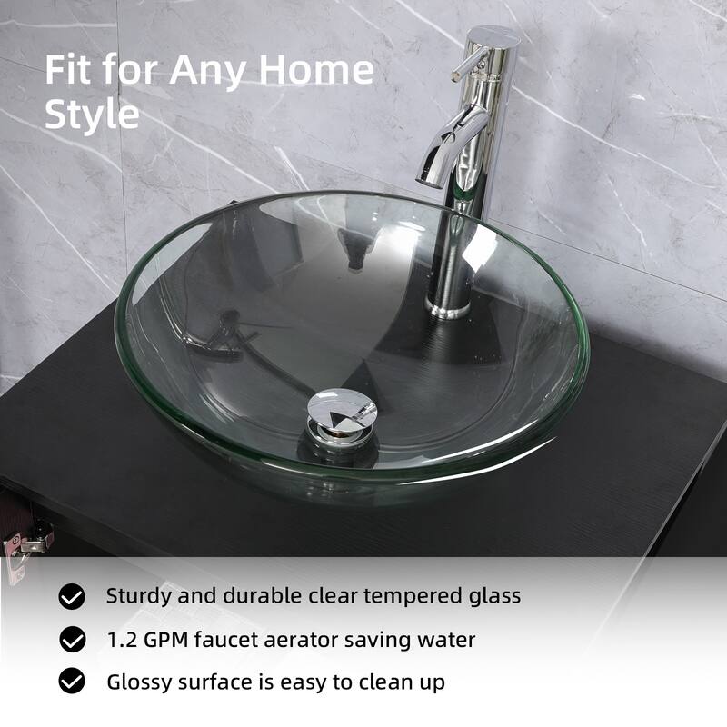 72" Bathroom Vanity Set Vessel Sink Cabinet Mirror Combo