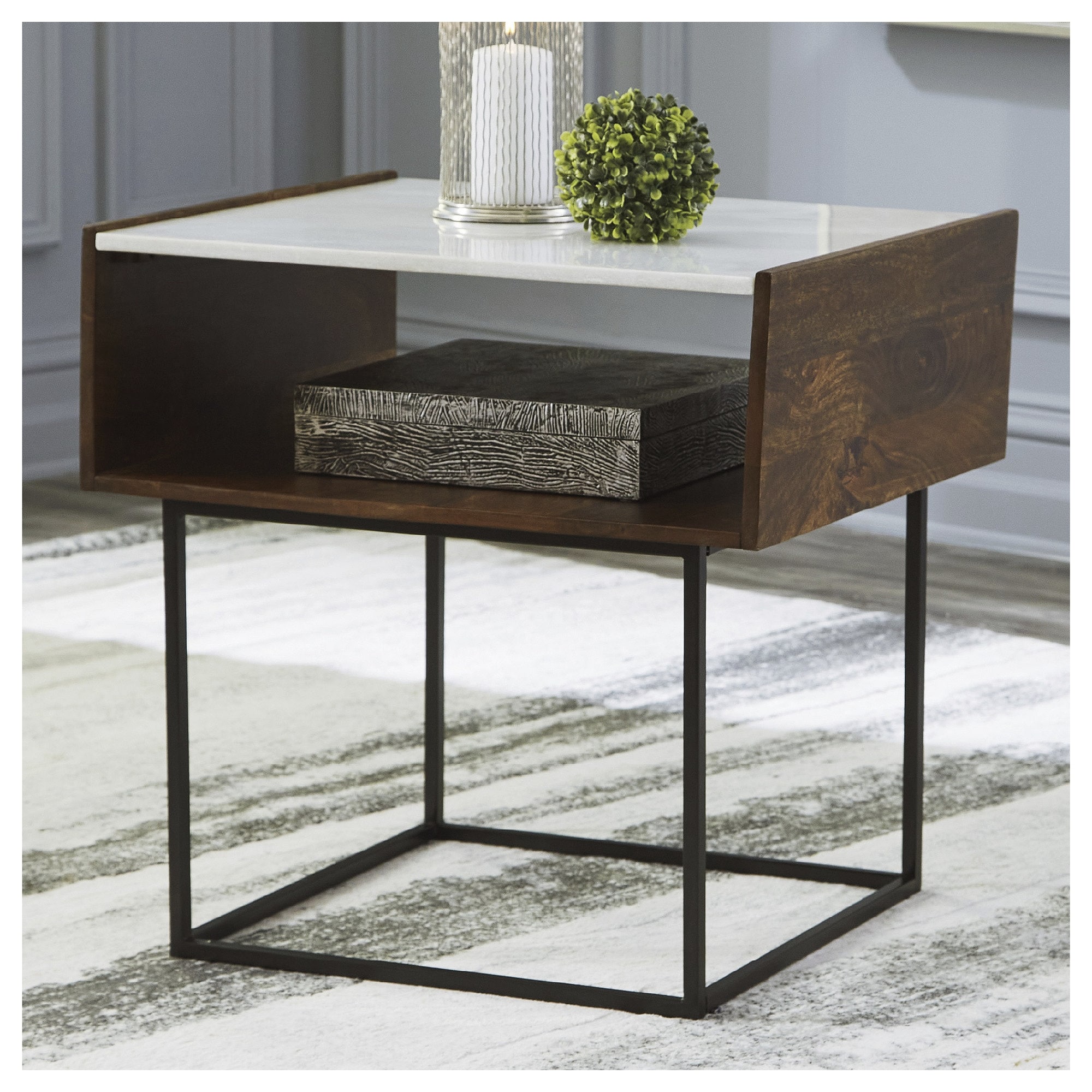 Rusitori Rectangular End Table - 24"W x 22"D x 25"H