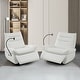 preview thumbnail 13 of 26, Genuine Italian Leather Match Power Swivel Rocker Recliner (Set of 2)