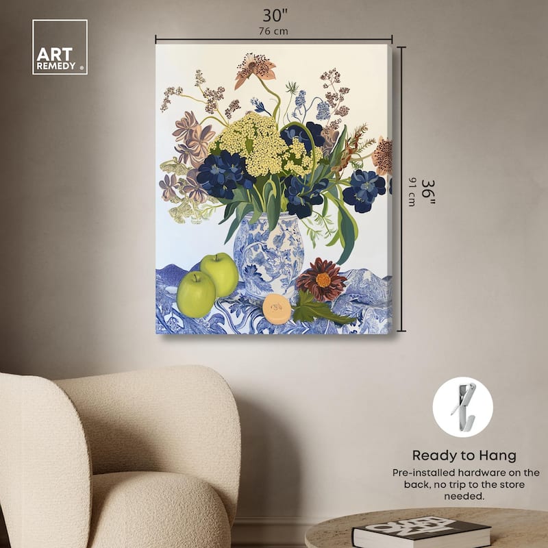 Flowers and Fruit Canvas by Art Remedy, Gallery Wrapped