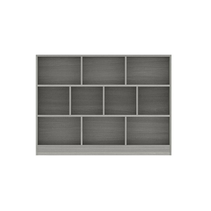 Gray Bookshelf with Multi-Size Storage Compartments Home Office Bookcase Organizer Bookcase Organizer