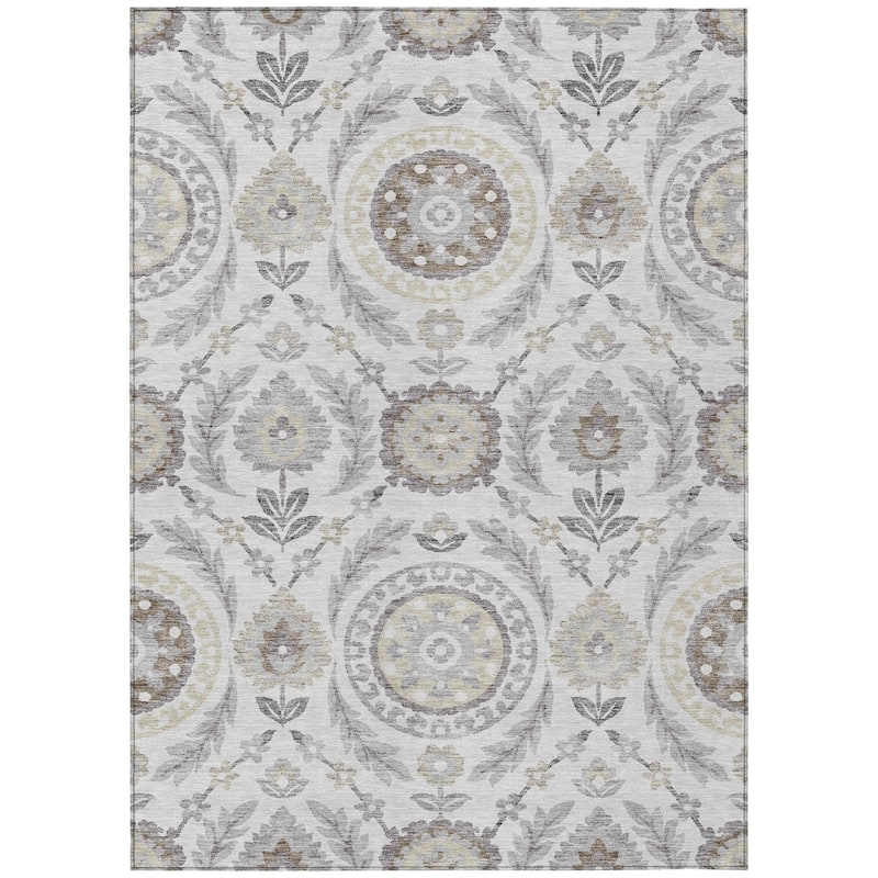 HomeRoots Floral Transitional Rectangle Outdoor Rug