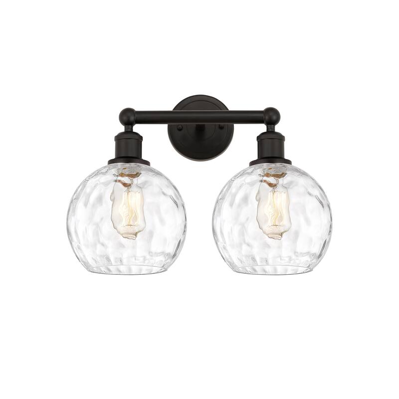 Innovations Lighting Athens Water Glass - 2 Light 17" Bath Vanity Light - Clear/Oil Rubbed Bronze