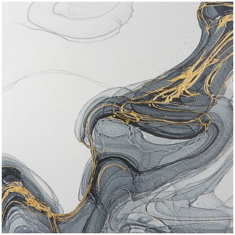 Gray Canvas Waves Geode Wall Art
