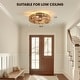 preview thumbnail 5 of 8, 19 In. Rattan Low Profile Ceiling Fan With Lights And Remote, Black Flush Mount Ceiling Fan Light