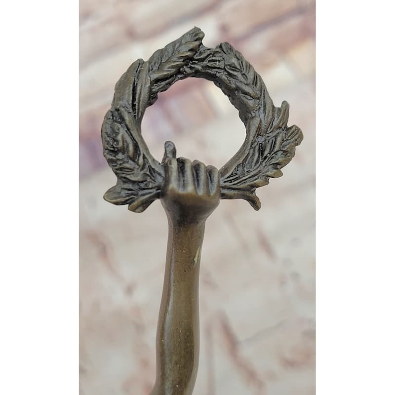 Angel Of Victory Bronze Sculpture With Trumpet And Laurel By Antoine Bofill